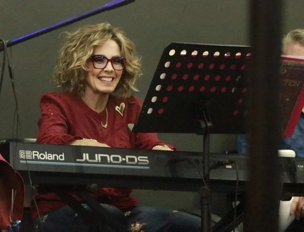 Gwen at the piano